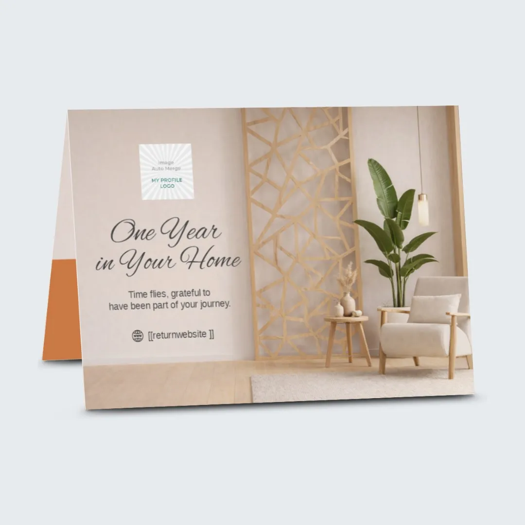 Happy Home Anniversary: 5x7 greeting card