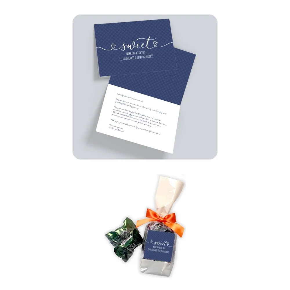 Touch 1: Card and Belgian mint truffles, Right away
