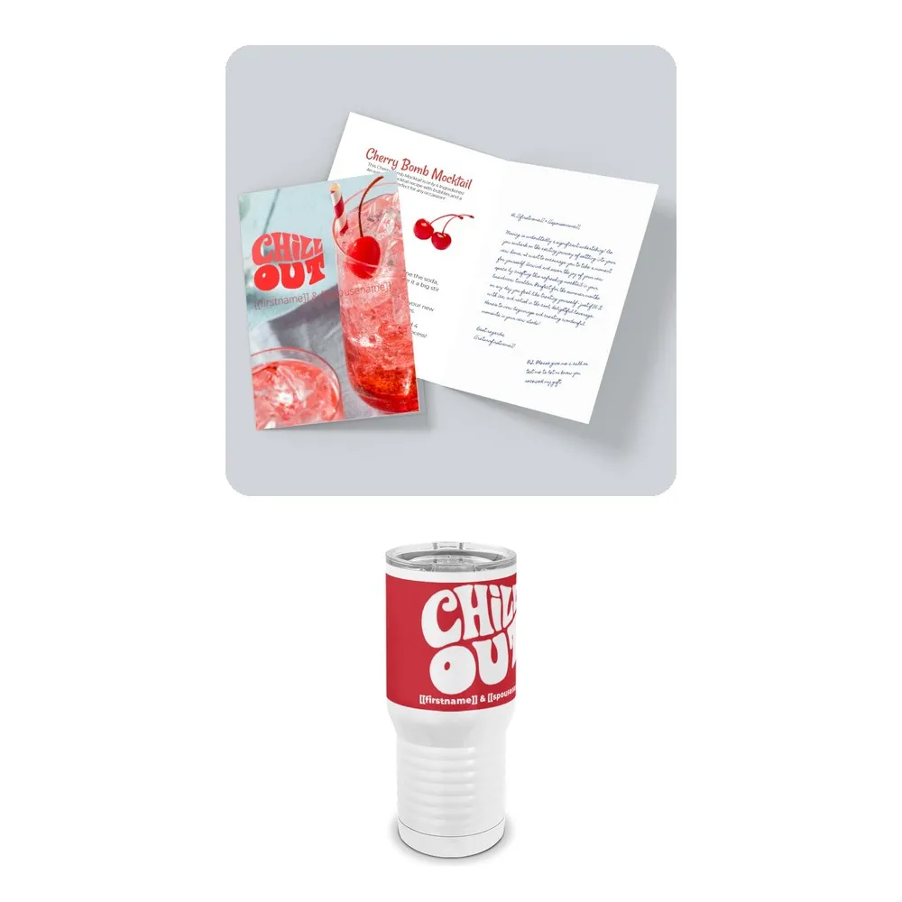 Touch 10: Card and 20 oz insulated tumbler, Month 9