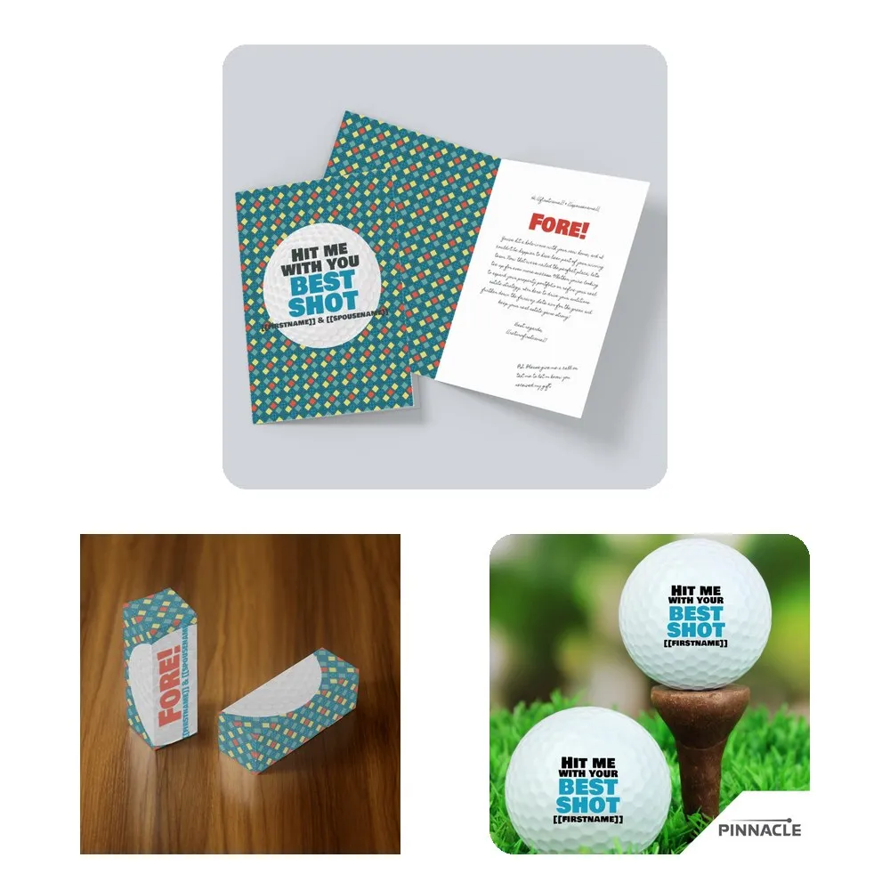 Touch 22: Card, golf ball box, and personalized golf ball 3-pack, Month 21