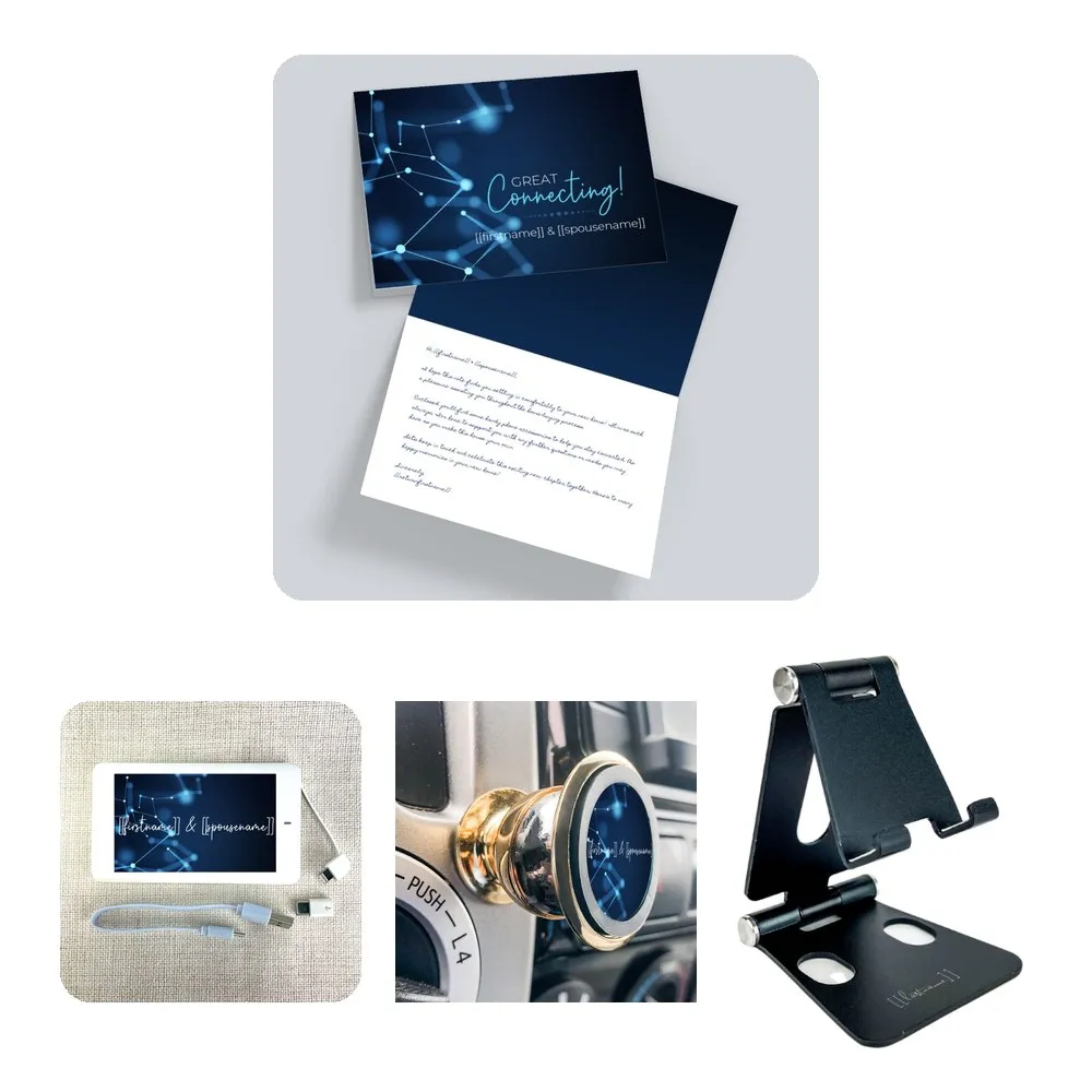 Touch 24: Card, phone charger, magnetic car phone holder, and engraved foldable phone holder, Month 23