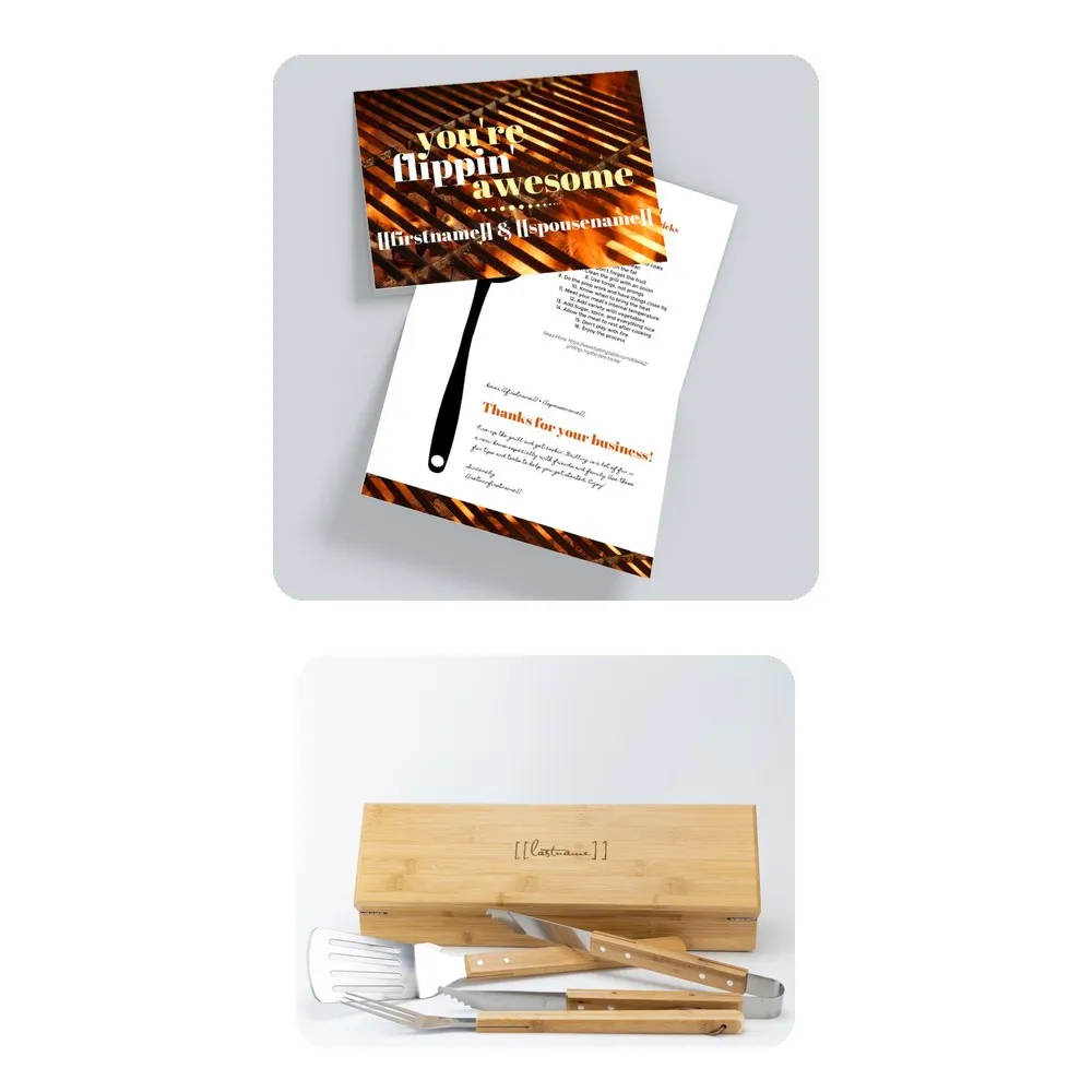 Touch 3: Card and engraved BBQ tool set, Month 2