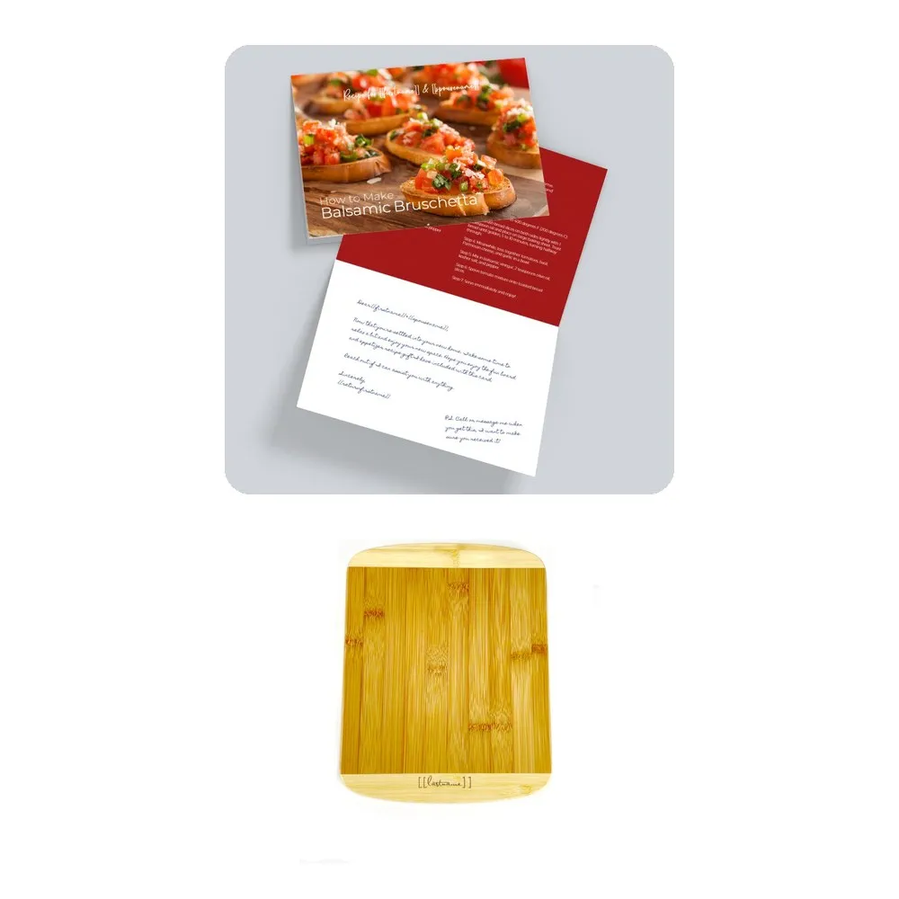 Touch 3: Card and engraved small cutting board, Month 2