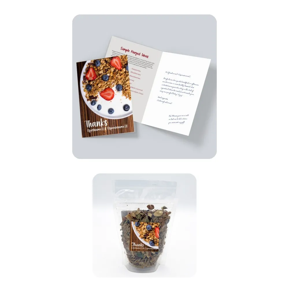 Touch 6: Card and Old Town Granola original, Month 5