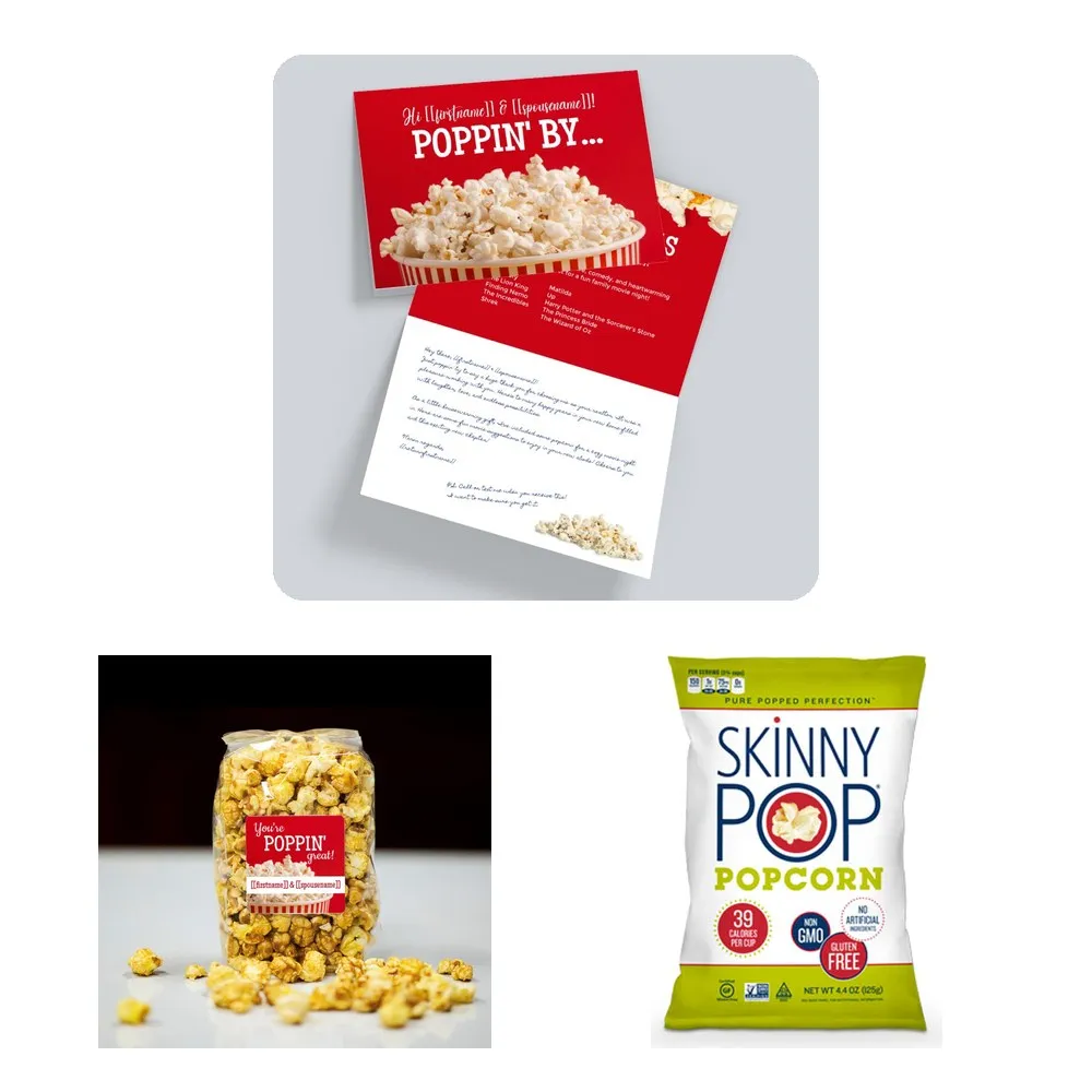 Touch 7: Card, caramel popcorn, and SkinnyPop popcorn, Month 6